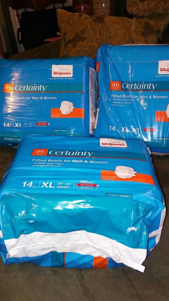 (3) Walgreens Certainty Fitted Briefs XL