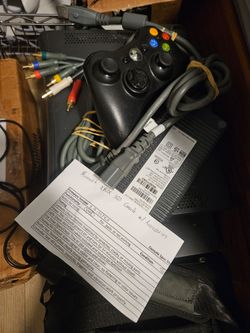 Black Jasper Xbox 360 w/one OEM black controller, Component cables, & power brick + cable - NEED GONE ASAP