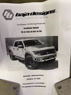 BAJA Design Raptor bumper Fog pocket brackets