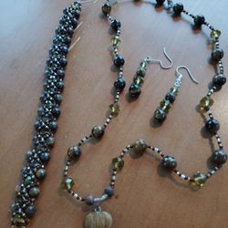 Matching Necklace, Earrings, And Bracelet