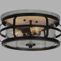 Ajelea 3-Light Black Flush Mount Light