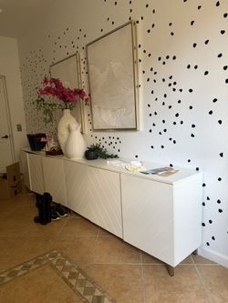 2 White Cabinets Chrome Legs