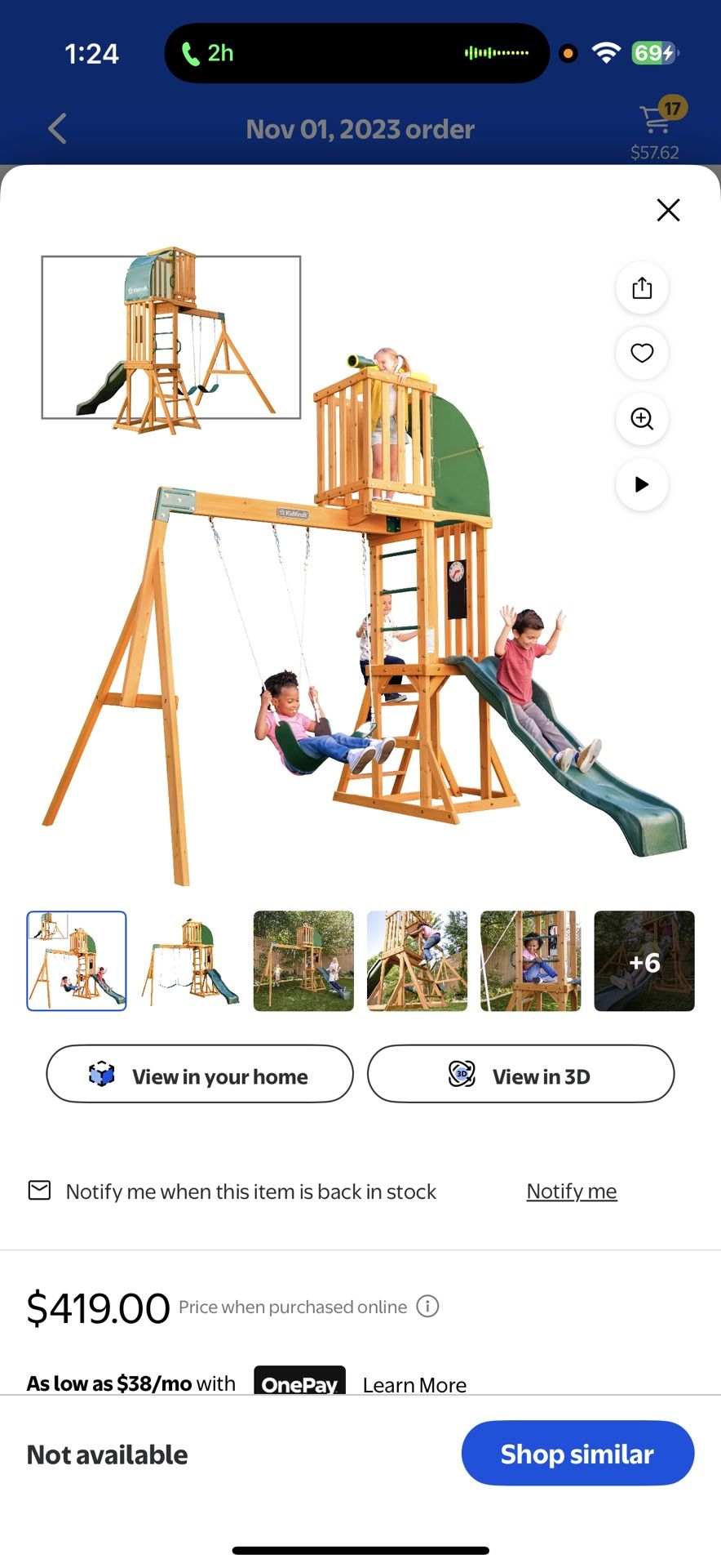 KidKraft Wood Swing Set With Slide