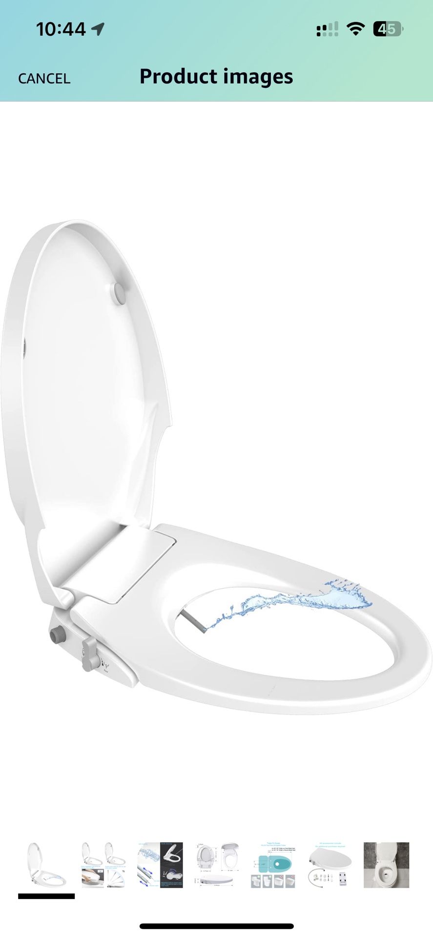 TRIZZI Bidet Toilet Seat For Elongated Toilets Soft Closing Toilet Seat Cover Lid One Key Operation No-Electric Adjustable Water Pressure Aqua Wash Bi