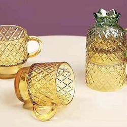 Stackable Glass Cup Fruit Shape Hawaiian Style Glasses (Set of 4)