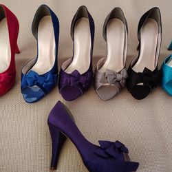 Satin heels / lot of 6