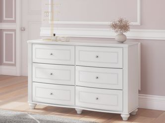 Kozlani White Six Drawer Dresser (Online Special Price)