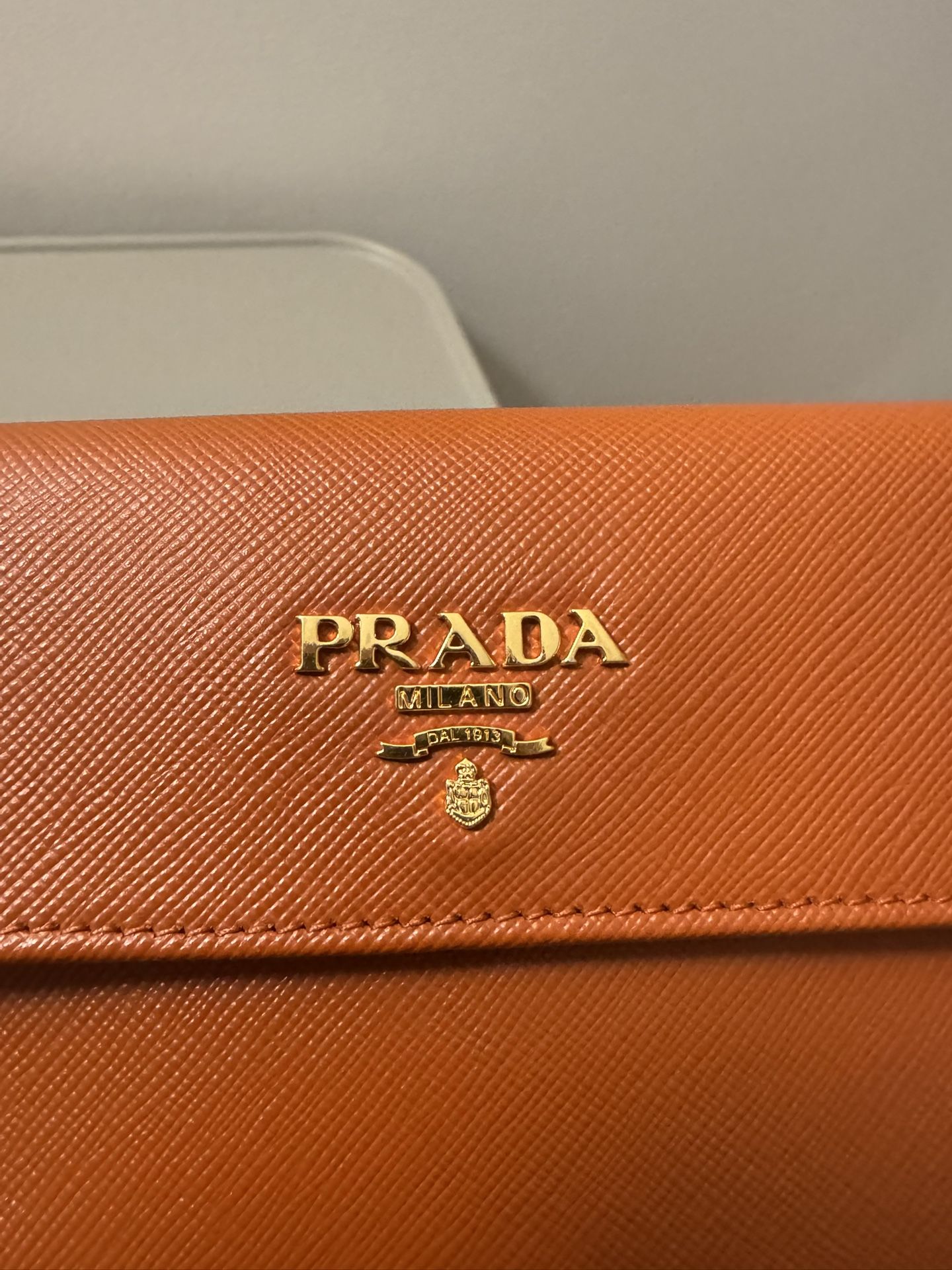 Prada Saffiano Leather Wallet (Like New) With Box and Authenticity Cards
