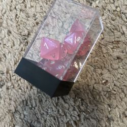Polyhedral Dice Set Of 7 Red Rose Agate