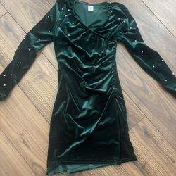 Girls Green Christmas Dress