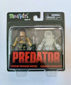 Predator Minimates Arnold Schwarzenegger Rescue Mission DUTCH & Cloaked Predator Figure Set MOC
