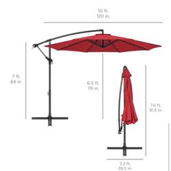 10 Feet Umbrellas Available In Blue, Red And Green $80 Each New In Box