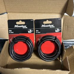 Master Lock Combination Cable Locks (2) 4 Ft