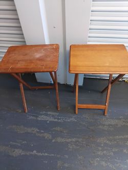 Wooden Folding TV Tray Tables Set of 2