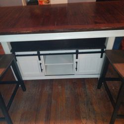 Farmhouse Kitchen Table Set with 4 chairs and also Farmhouse Console For Sell AL for $500 Price Is Firm Moving Sales