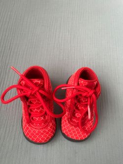 Red Toddler Sneakers with Diamond Pattern
