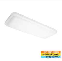 Commercial Electric 24 in. x 10 in. Classic White LED Flush Mount Closet Light 1600 Lumens 20-Watt Adjustable CCT Kitchen Light Dimmable=T4-220
