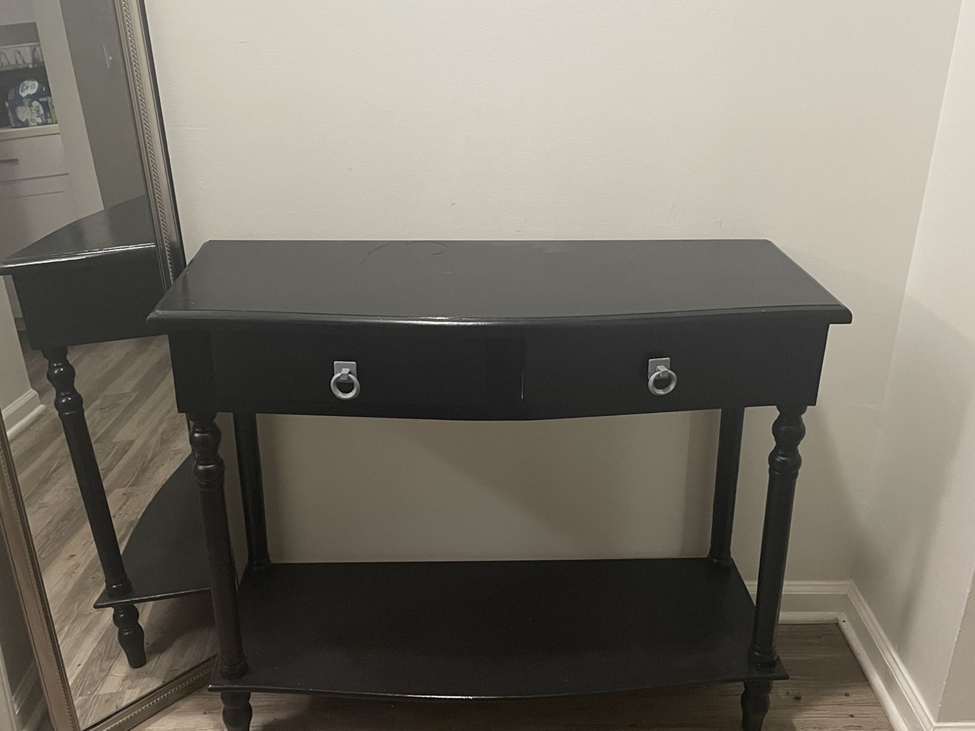 Black Wooden Entry Table