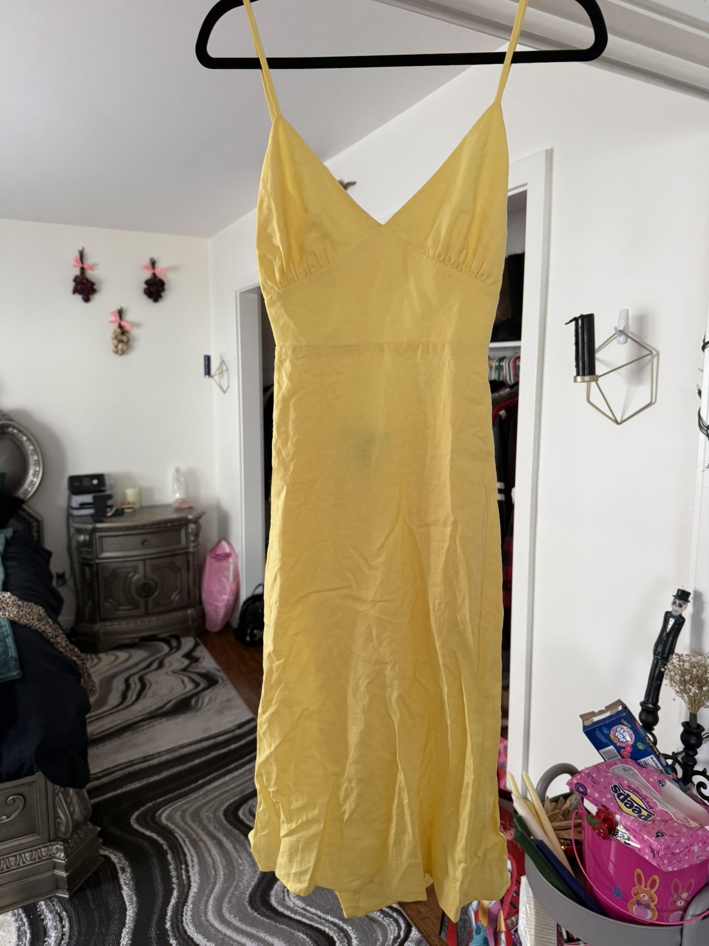 Yellow Dress With Ties In The Back Size XS