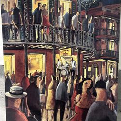 Large New Orleans Jazz Scene - Gallery Wrapped Canvas (34.5" x 44")