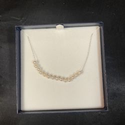 Pearl Necklace With White Gold Chain