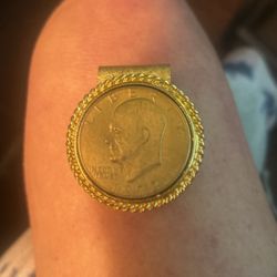 Real Coin Made Into Money Clip Vintage 