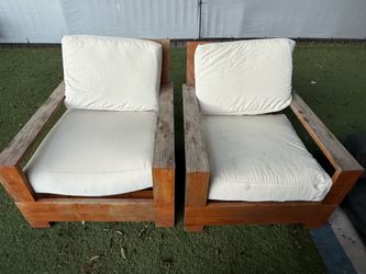 Solid Teak Outdoor Sofa + 2 Lounge Chairs