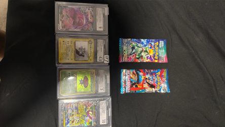 4 Pokemon graded slabs +2 korean booster packs