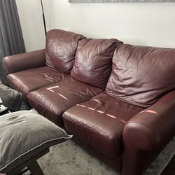 Brown Leather Couch 