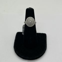 LADIES DIAMOND RING 10KT WHITE GOLD, 4.2 GRAMS, 5” SIZE, .94ctw NATURAL DIAMONDS