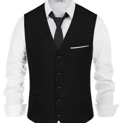 Black Men’s Suit Vest 