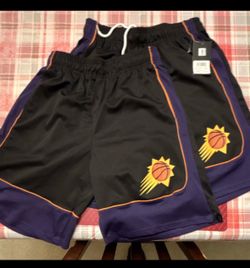 Pair of Phoenix Suns NBA Basketball Shorts Medium Black Purple Orange Official Licensed
