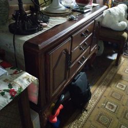 Antique Buffet Table/Cherry Wood 