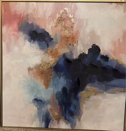 Large Abstract Canvas Wall Art with Gold Accents