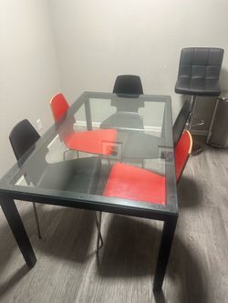 Glass dining table