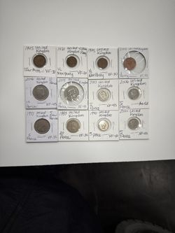 Collection Of United Kingdom Mixed Lot Of 12 Coins