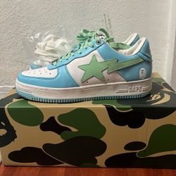 Bape Sta Low M2 Sax Blue White Bapesta Size 8 M1 FS-001 Nigo Skate