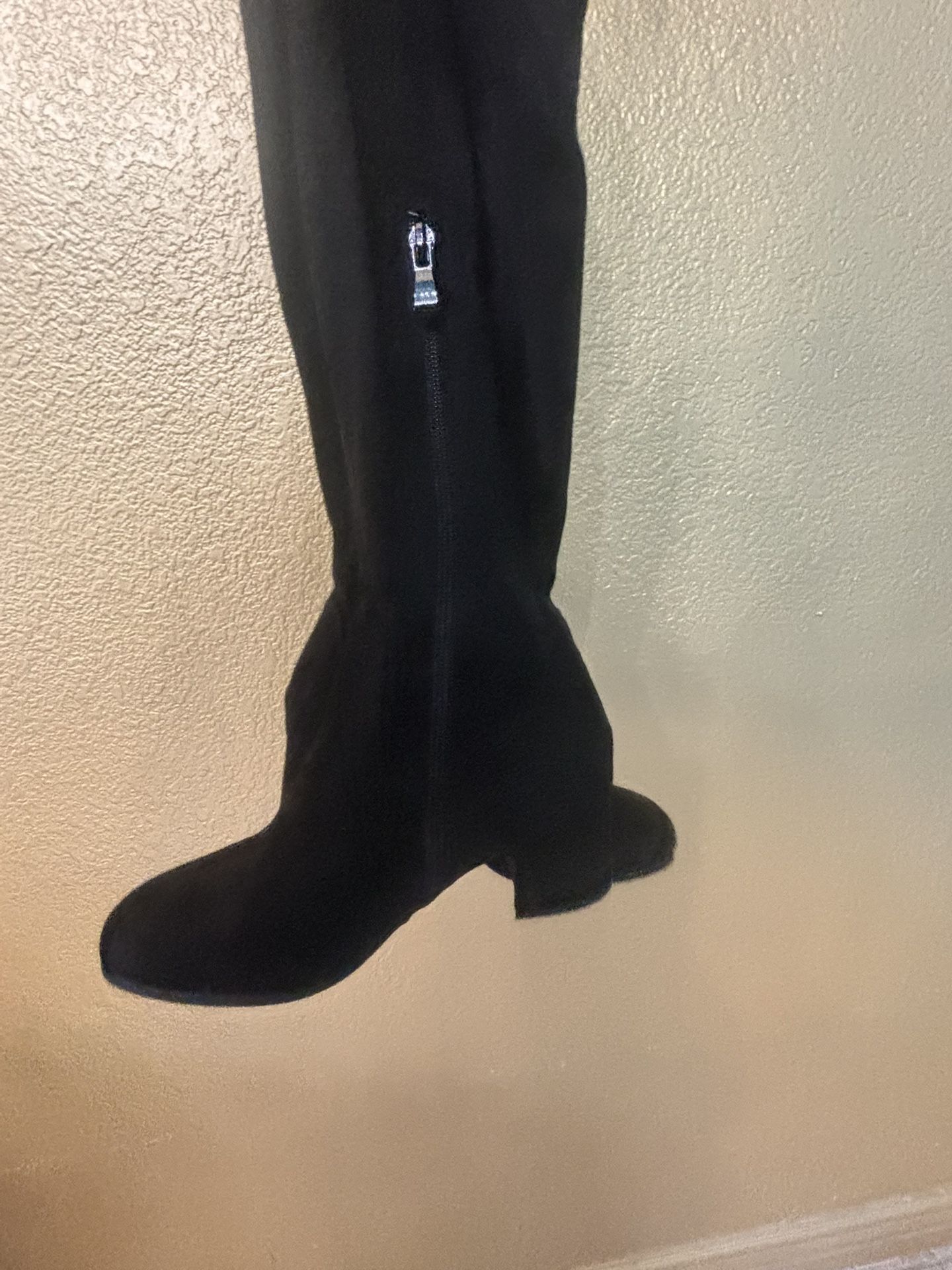  Over The Knee Thigh High Chunky Heel Boots Long Stretch Sexy Fall Boots. 