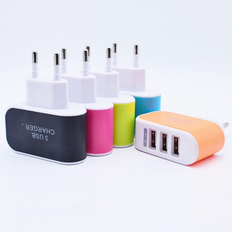 Universal Triple USB Plug Outlet LED