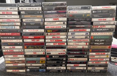 100 heavy metal hair rock CASSETTES TAPES CLEAN!