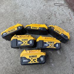 DeWALT 20V XR Battery Lot (2Ah, 4Ah, 5Ah) – Good Working Condition