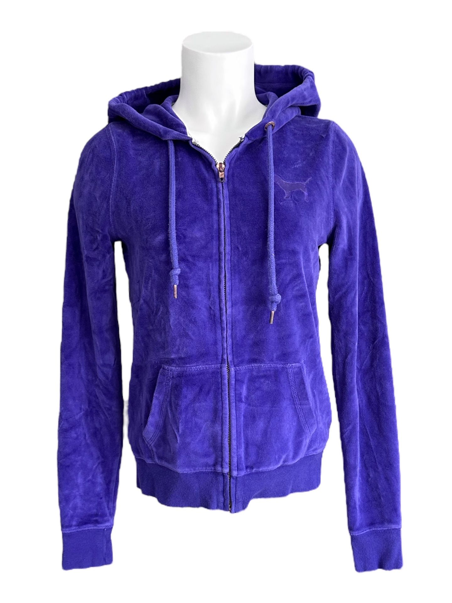 PINK Victoria’s Secret Women’s Purple Hooded Full Zip Hoodie Size Small