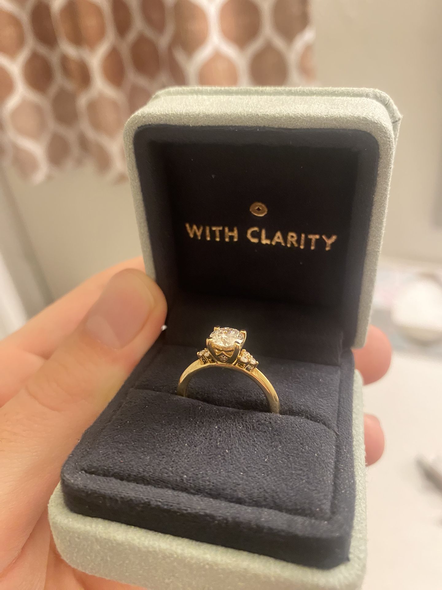 14K Yellow Gold Engagement Ring w/ 0.74 Carat Lab Diamond