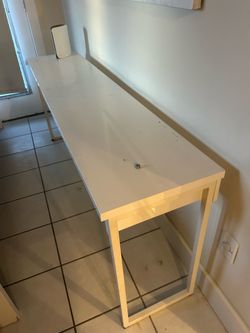 White Long Narrow Console Table