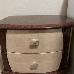 Classic Solid Brown Wooden Nightstand 
