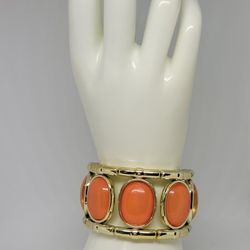 Fashion Jewelry plastic light weight Sparkling orange  gold color bracelet. 