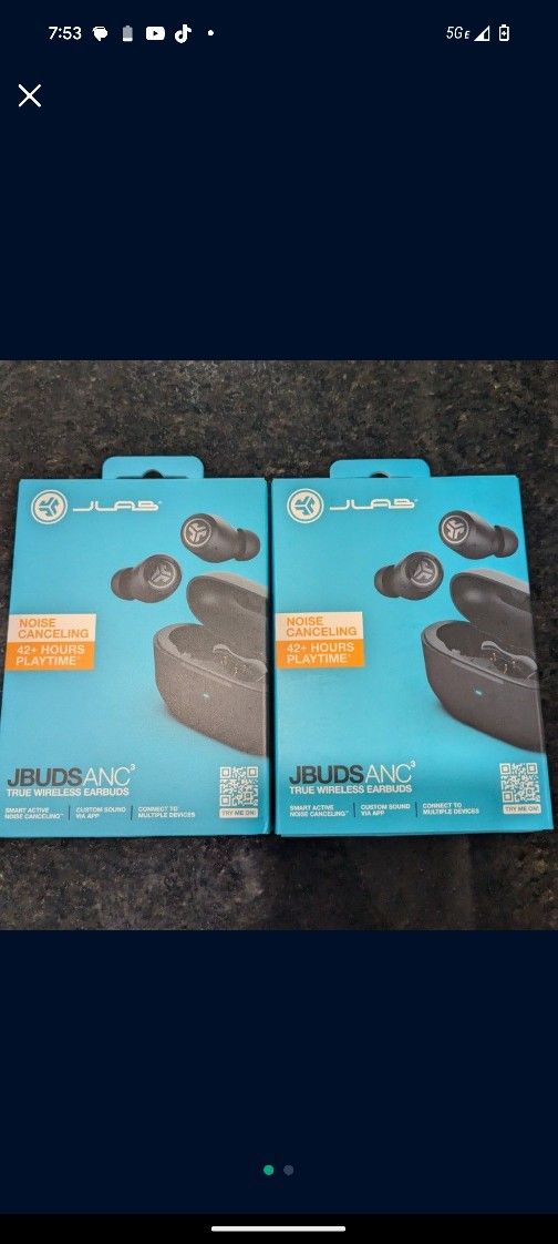 JLab JBuds Active Noise Cancelling True Wireless Bluetooth Earbuds Black