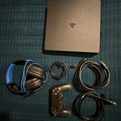 PS4 Slim 500gb. Comes with controller, and Turtle beach headset.