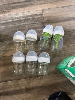 Glass Baby Bottles Set of 7