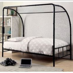 Soccer goal bed frame